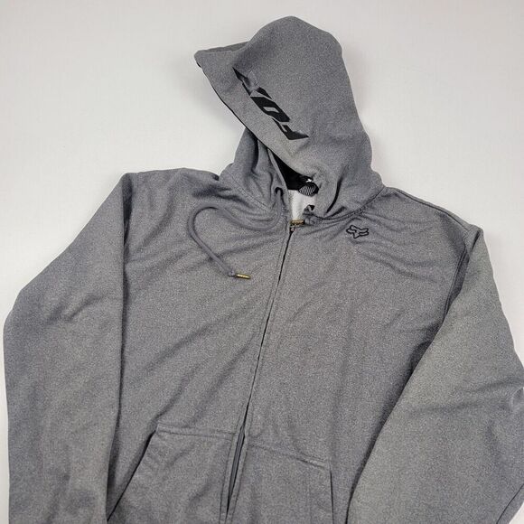 Vintage Y2K Fox Racing Gray Zip Up Hoodie Sweatshirt Motocross Sz Men's M - Picture 1 of 12